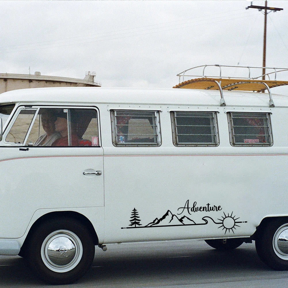 Mountain and Sun Car Stickers Adventure Design Camper Vans Caravan Decals Vinyl Accessories Parts